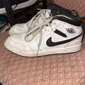 Nike White and Black High-Top Sneakers